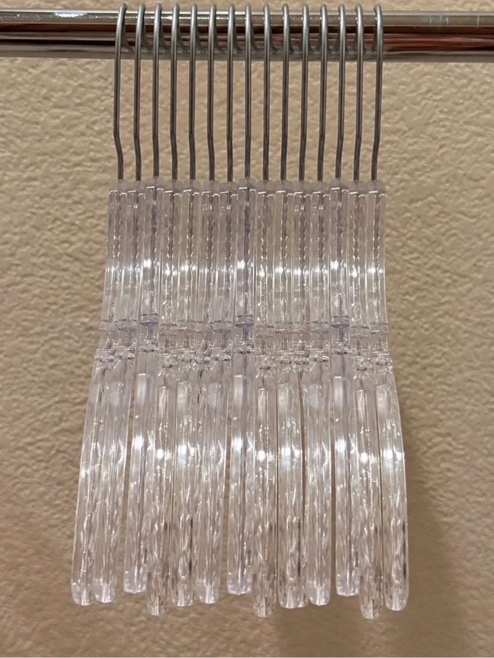 Set of 15 Clear Acrylic Clothing Hangers Like New